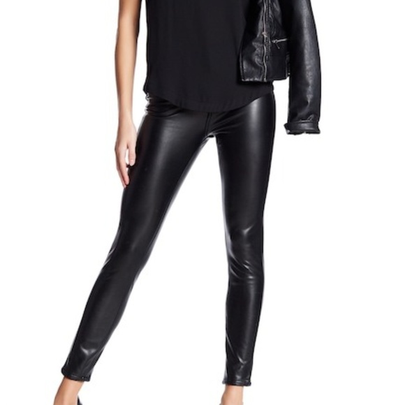 faux leather high rise pants